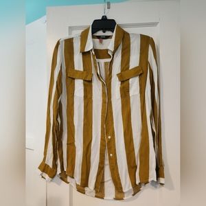 Strip button down top
